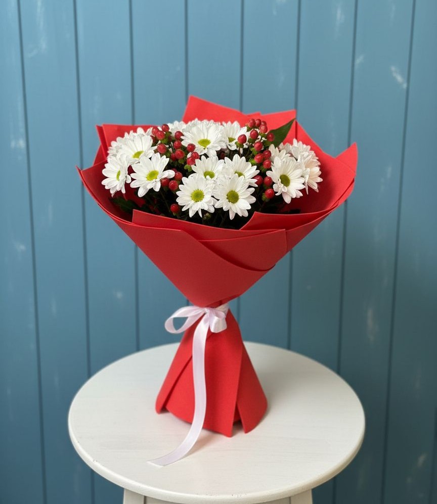 Букет цветов из: Хризантемы в Осельки