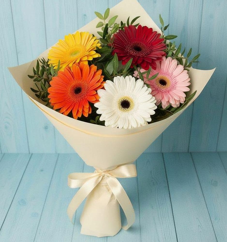 Букет цветов из: Герберы в Осельки