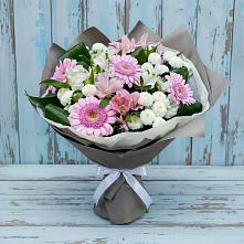 Букет цветов из:  Герберы, Альстромерии и Хризантемы #REPLACE_PRED# Осельки