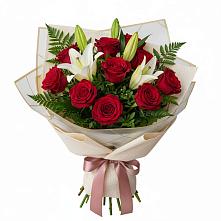 Букет цветов из:  Лилии и Розы #REPLACE_PRED# Осельки