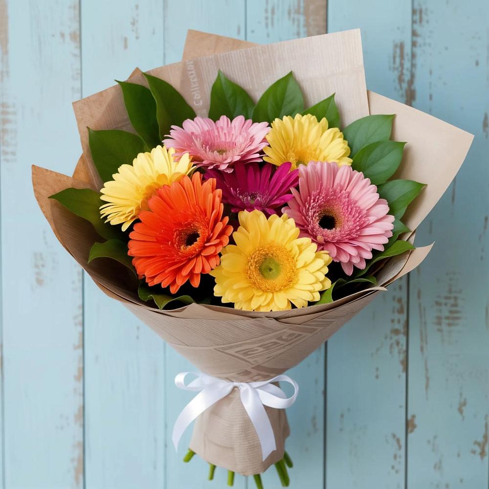 Букет цветов из: Герберы в Осельки