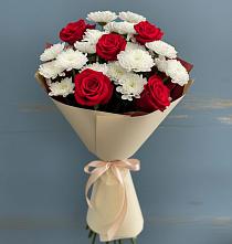 Букет цветов из:  Розы и Хризантемы #REPLACE_PRED# Осельки