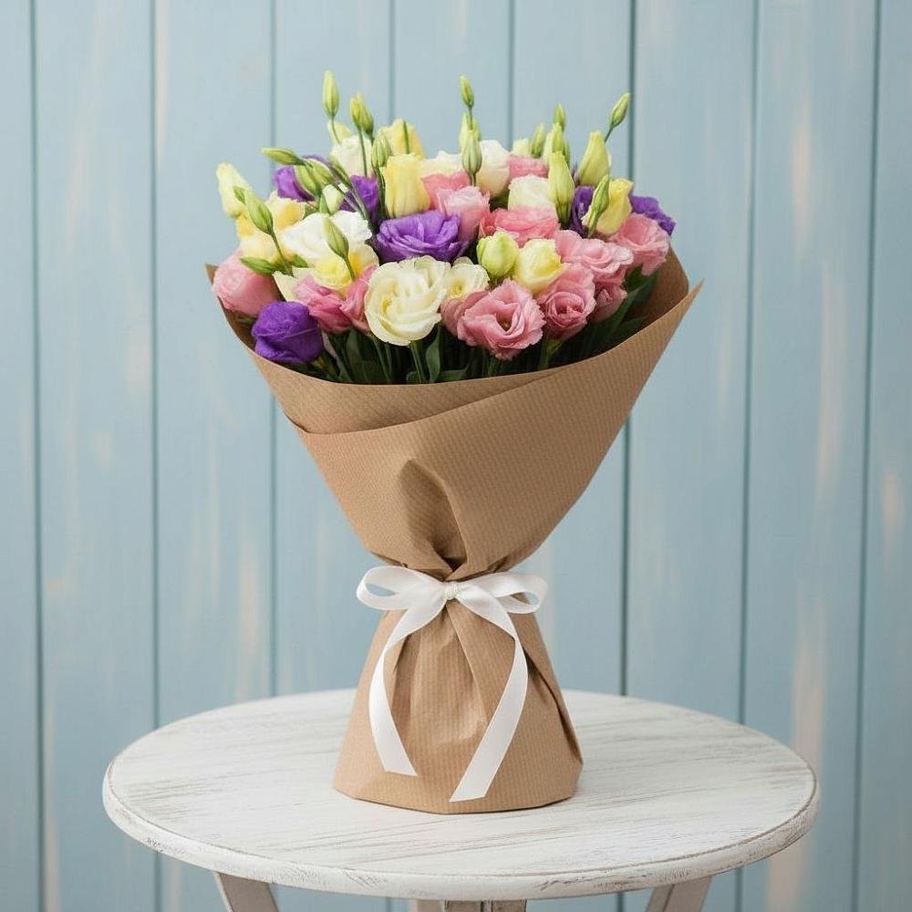 Букет цветов из: Лизиантусы в Осельки