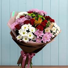 Букет цветов из:  Розы, Хризантемы и Альстромерии в Осельки