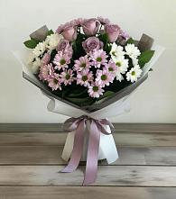 Букет цветов из:  Хризантемы и Розы #REPLACE_PRED# Осельки