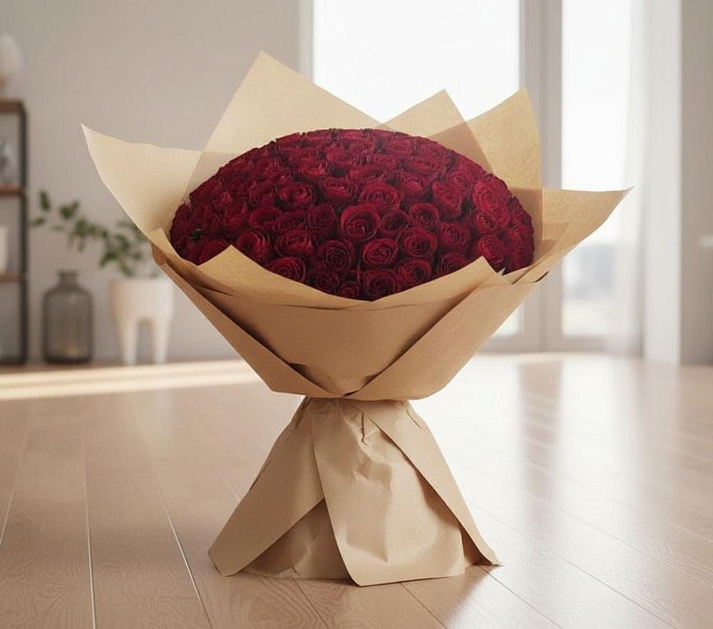 Букет 101 Красная роза в Осельки
